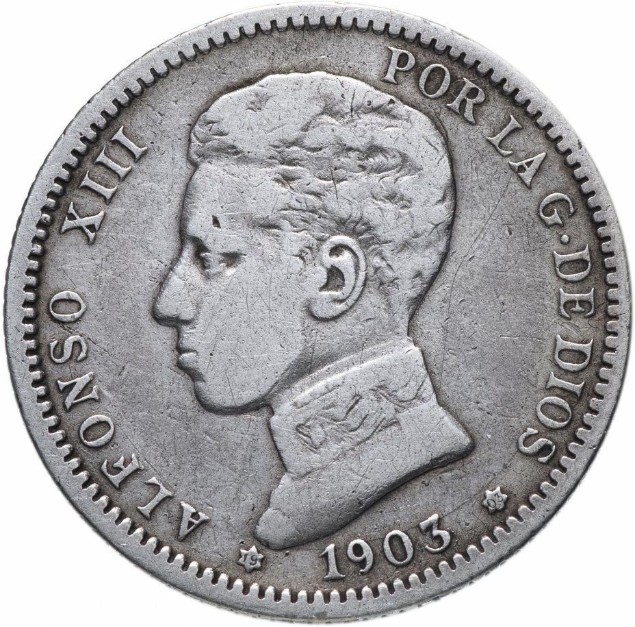 купить Испания 1 песета (peseta) 1903