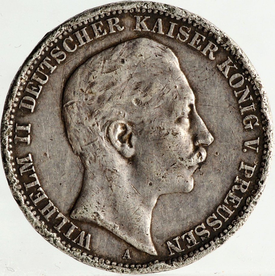 купить Пруссия 3 марки 1909, серебро 900 пробы