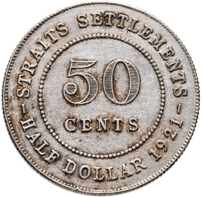 купить Стрейтс Сетлментс 50 центов (cents) 1921