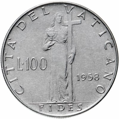 купить Ватикан 100 лир (lire) 1958