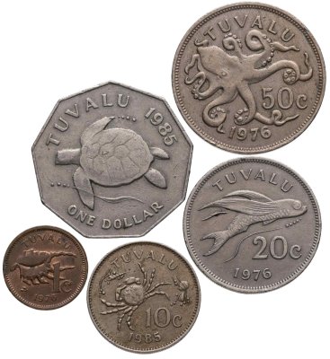 купить Тувалу набор монет 1976-1985 (5 штук)