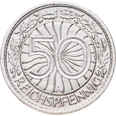 купить Германия 50 рейхспфеннигов (reichspfennig) 1927, знак монетного двора "A" — Берлин
