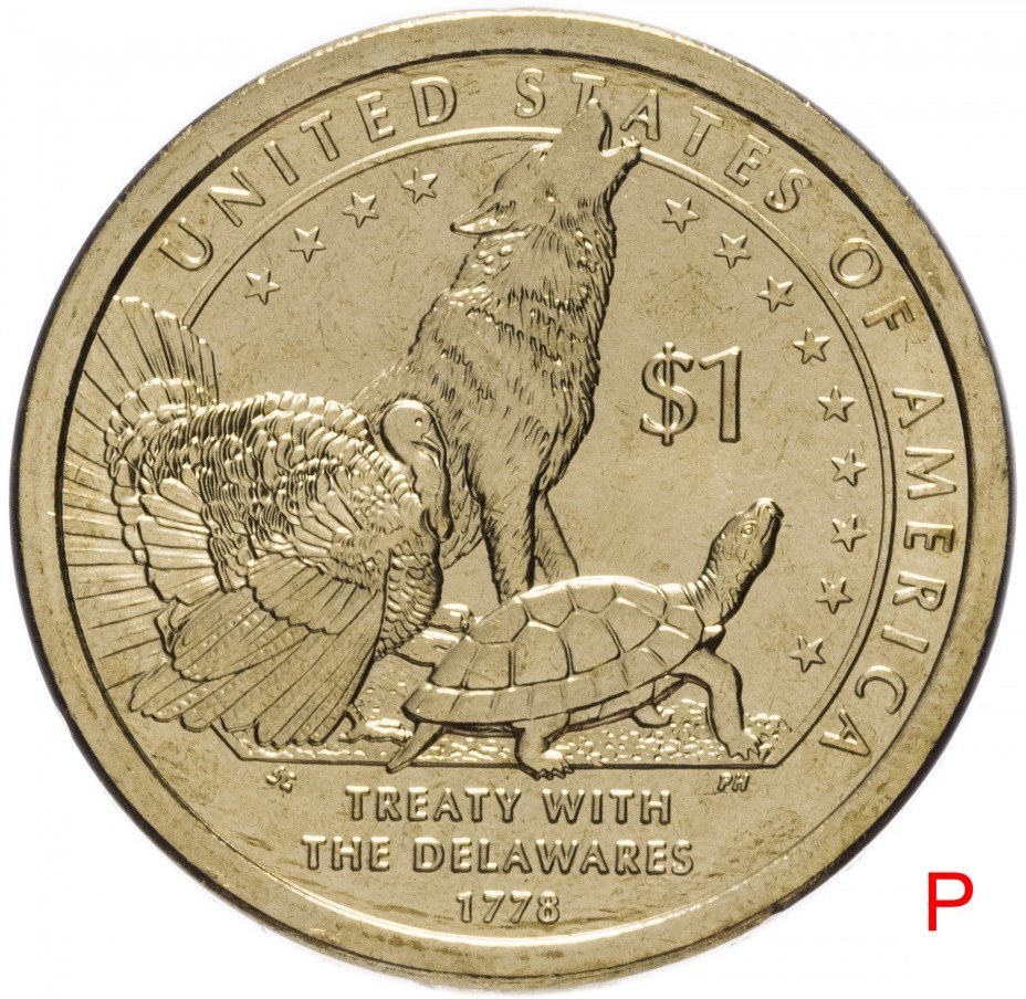 купить США 1 доллар (dollar) 2013 Р "Коренные Американцы - Делаверский договор 1778 года"