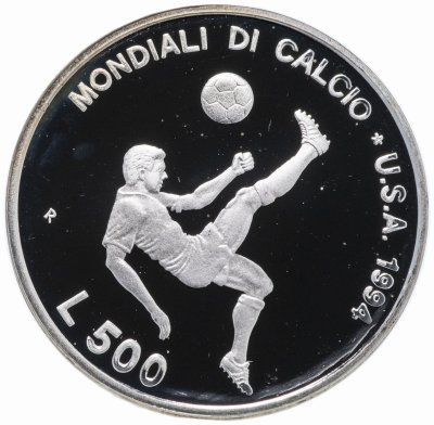 купить Сан-Марино 500 лир (lire) 1994 Чемпионат мира по футболу 1994