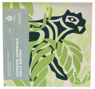 купить Сан-Марино годовой набор евро 2018 (8 монет в буклете + серебряные 5 евро "Год дикой природы")