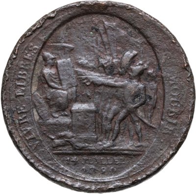 купить Франция жетон торговцев 5 солей 1792 "Годовщина штурма Бастилии"