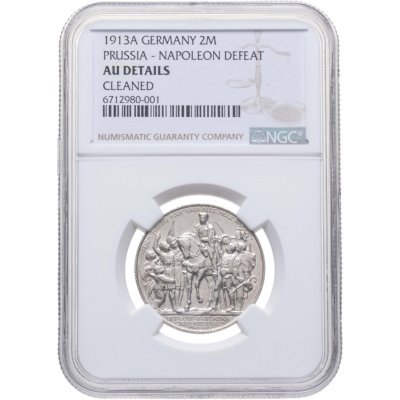 купить Германия (Империя) 2 марки (mark) 1913 "100 лет объявлению войны против Франции", в слабе NGC AU DETAILS