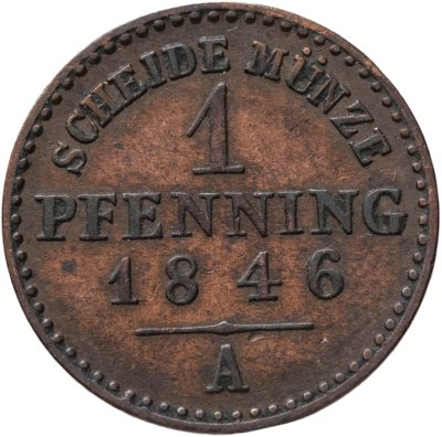 купить Германия, Пруссия 1 пфенниг 1846