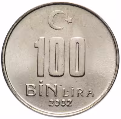 купить Турция 100000 лир (lira) 2002