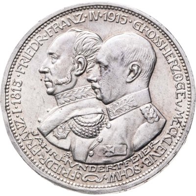 купить Германская империя 3 марки (mark) 1915 "100 лет Великому Герцогству Мекленбург-Шверин"