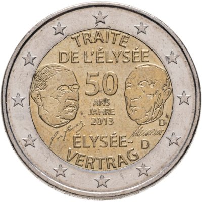 купить Германия 2 евро 2013 D "50 лет Елисейскому договору о франко-германской дружбе"