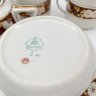 Купить Сервиз чайный с декором в виде ромашек на терракотовом фоне, на 5 персон (12 предметов), фарфор, крытье, золочение, Полонский фарфоровый завод, СССР, 1953-1957 гг.