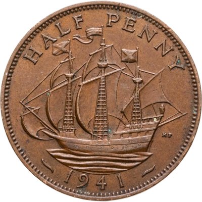 купить Великобритания 1/2 пенни (penny) 1941