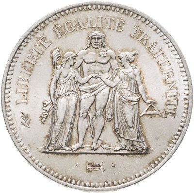 купить Франция 50 франков (francs) 1977 "Геркулес и Девы''