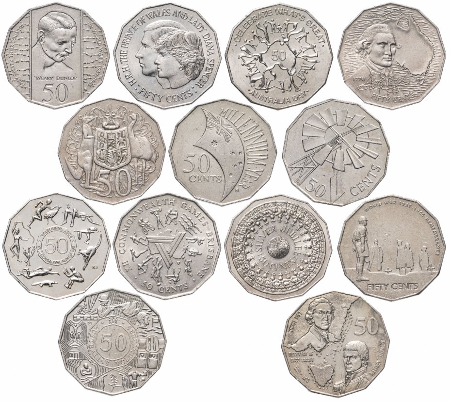 купить Австралия набор из 13 монет 1970-2010
