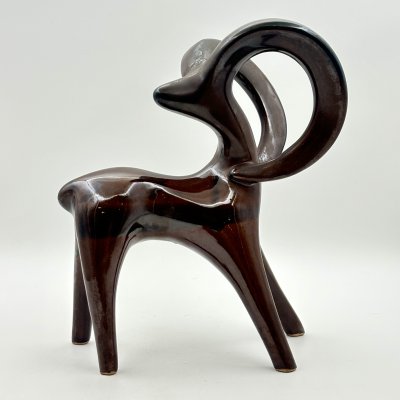 купить [редкий] Статуэтка "Горный козел" ("Архар"), авторы Надежда и Валерий Проторьевы, керамика, поливы, Васильковский майоликовый завод, СССР, 1960-1970 гг.