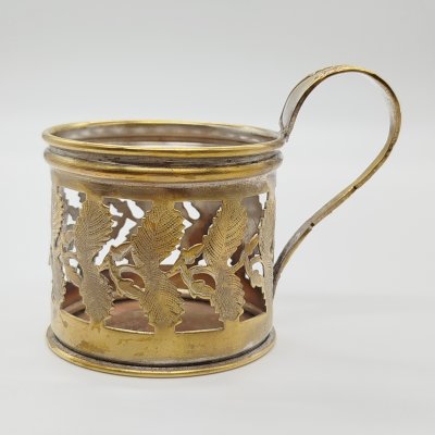 купить Подстаканник с растительным декором, латунь, серебрение, Schiffers & Co. (А.Б. Шифферс и Ко), Российская империя, 1907-1920 гг.