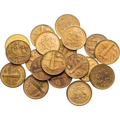 купить Барбадос набор монет 5 центов 1974-2012 (19 штук)