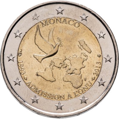 купить Монако 2 евро (euro) 2013 "20 лет вступления в ООН"