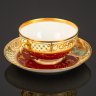 Купить Пара чайная, украшенная любовной сценой, фарфор, деколь, золочение, SP Dresden, Германия, 1890-1920 гг.