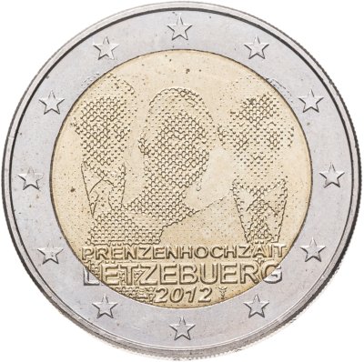 купить Люксембург 2 евро (euro) 2012 свадьба Великого герцога Гийома и графини Стефании де Ланнуа