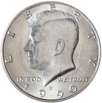 купить США 50 центов (1/2 доллара, half dollar) 1990 D Kennedy Half Dollar (Кеннеди) знак монетного двора "D" - Денвер