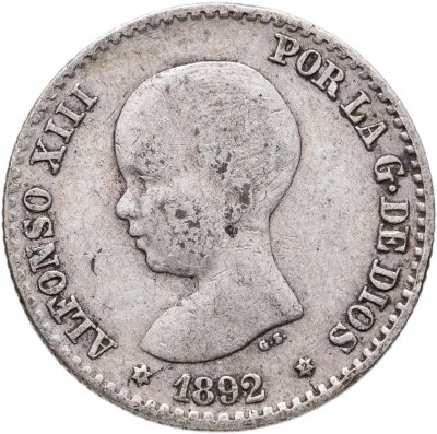 купить Испания 50 сентимо 1892 Альфонс XIII