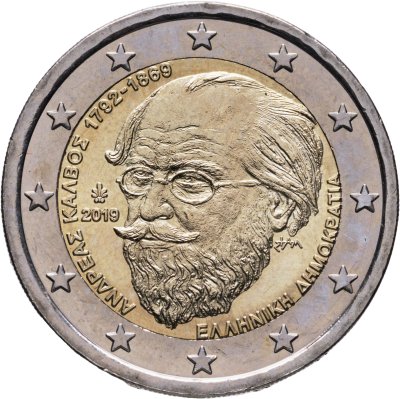 купить Греция 2 евро 2019 "150 лет со дня смерти Андреаса Калвоса"