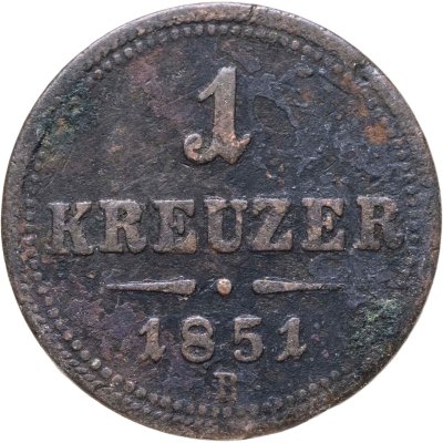 купить Австрия 1 крейцер (kreuzer) 1851 В