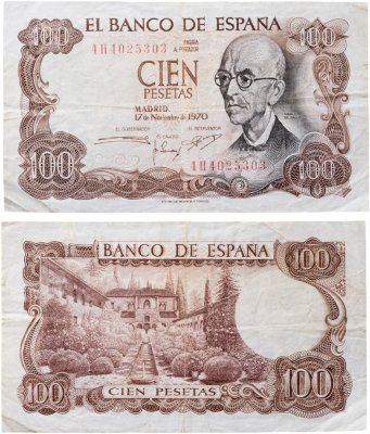 купить Испания 100 песет 1970