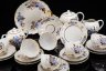 Купить Сервиз чайный "Лилия" на 6 персон (22 предмета), фарфор, деколь, золочение, Ленинградский фарфоровый завод (ЛФЗ), СССР, 1970-1992 гг.