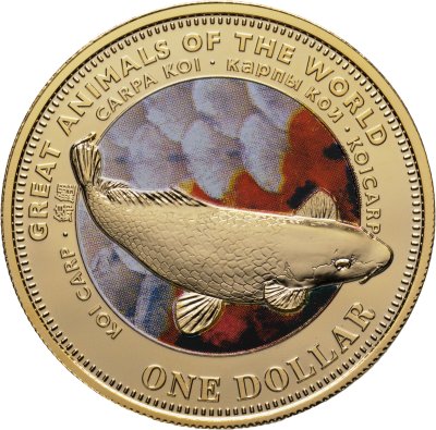 купить Фиджи 1 доллар 2009 "Великие животные мира - Карп кои"