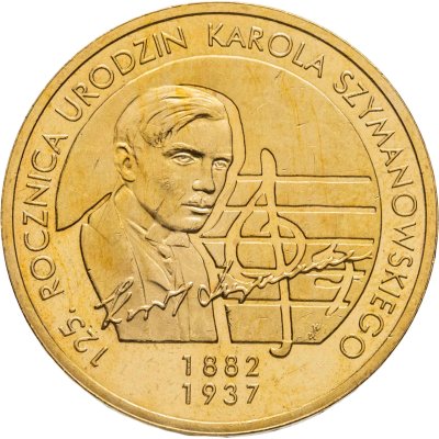 купить Польша 2 злотых 2007 "125 лет со дня рождения Кароля Шимановского"