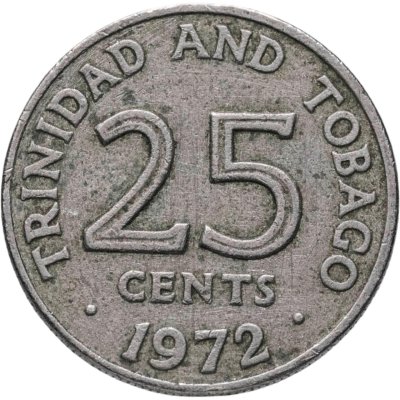 купить Тринидад и Тобаго 25 центов (cents) 1972