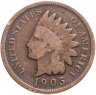 Купить США 1 цент (cent) 1905 Indian Head Cent