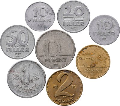 купить Венгрия набор из 8 монет 10, 20, 50 филлеров и 1, 2, 5, 10 форинтов 1957-1994