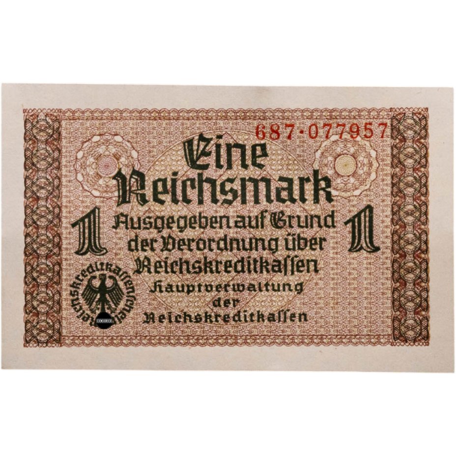 Купить Германия 1 рейхсмарка (reichsmark) 1940-1945 "Немецкие оккупационные территории"