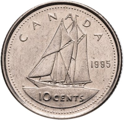купить Канада 10 центов (cents) 1995 королева средних лет