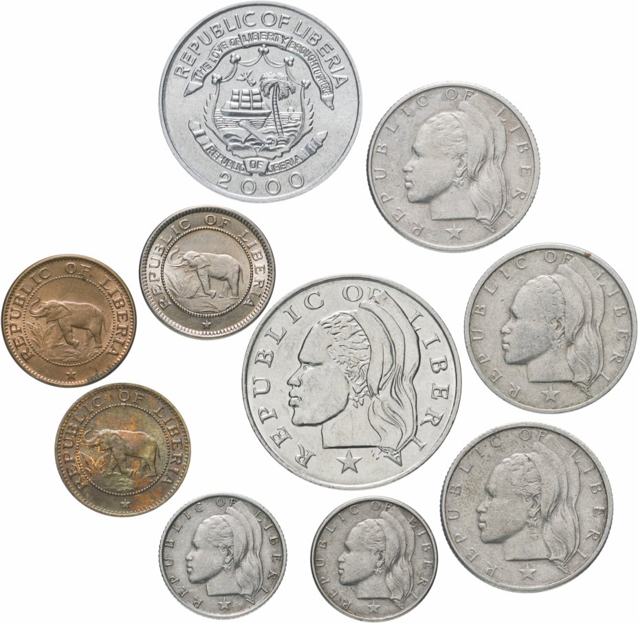 купить Либерия набор из 10 монет 1941-2000
