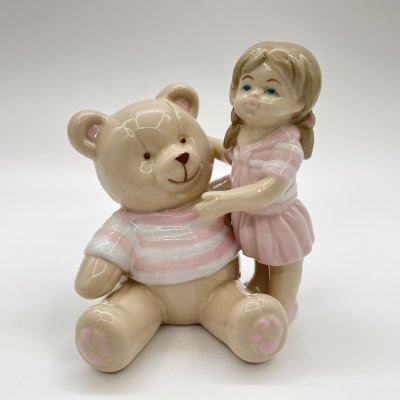 купить Статуэтка "Девочка с медвежонком" Valerio Sole, керамика, Италия, 2025 г.