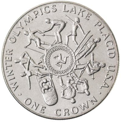 купить Остров Мэн 1 крона 1980 "XIII зимние Олимпийские Игры - Лейк-Плэсид 1980"