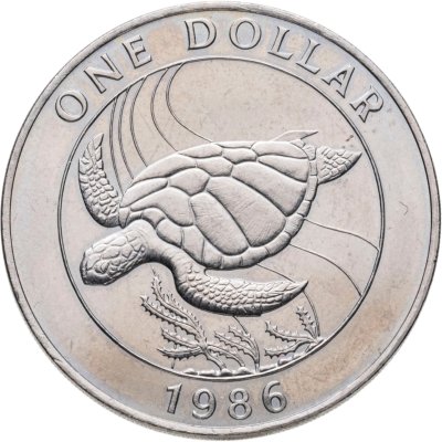 купить Бермуды 1 доллар (dollar) 1986 25 лет Всемирному фонду дикой природы