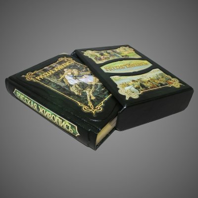 купить Русская Живопись. Юрий Астахов., кожа (натуральная, цельная); ручная выделка, золотое и блинтовое тиснение, цветные художественные вставки (репродукции), подарочный футляр-короб, золочёный обрез, мелованная бумага, шёлковое ляссе, Российская Федерация, 2012 г.