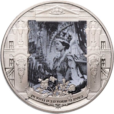 купить Гибралтар 1/2 кроны (crown) 2021 “Жизнь в картинках - Её клятва” (чёрно-белая)