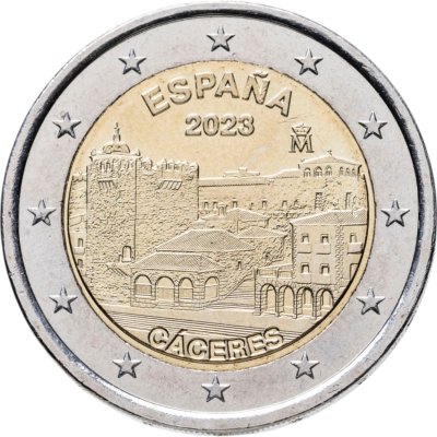 купить Испания 2 евро 2023 "Старый город Касерес"