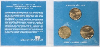 купить Аргентина набор монет 1978 Чемпионат мира по футболу в буклете