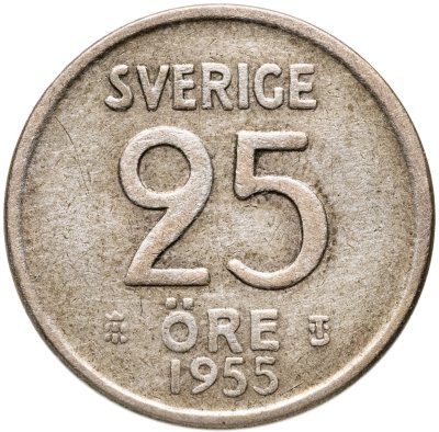 купить Швеция 25 эре (ore) 1955