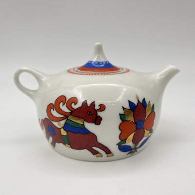 купить Чайник заварочный "Красный конь", скульптор Э.М. Криммер, художник А.А.Воробьевский, фарфор, роспись, золочение, Ленинградский фарфоровый завод (ЛФЗ), СССР, 1960-1970 гг.