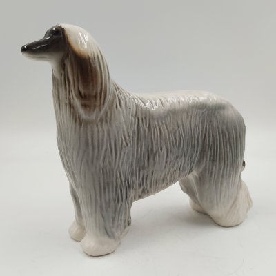 купить Статуэтка "Афганская борзая" (серая), скульптор П.П. Веселов, фарфор, аэрография, Ленинградский фарфоровый завод (ЛФЗ), Россия, 1989-2001 гг.