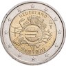Купить Нидерланды 2 евро 2012 "10 лет евро"